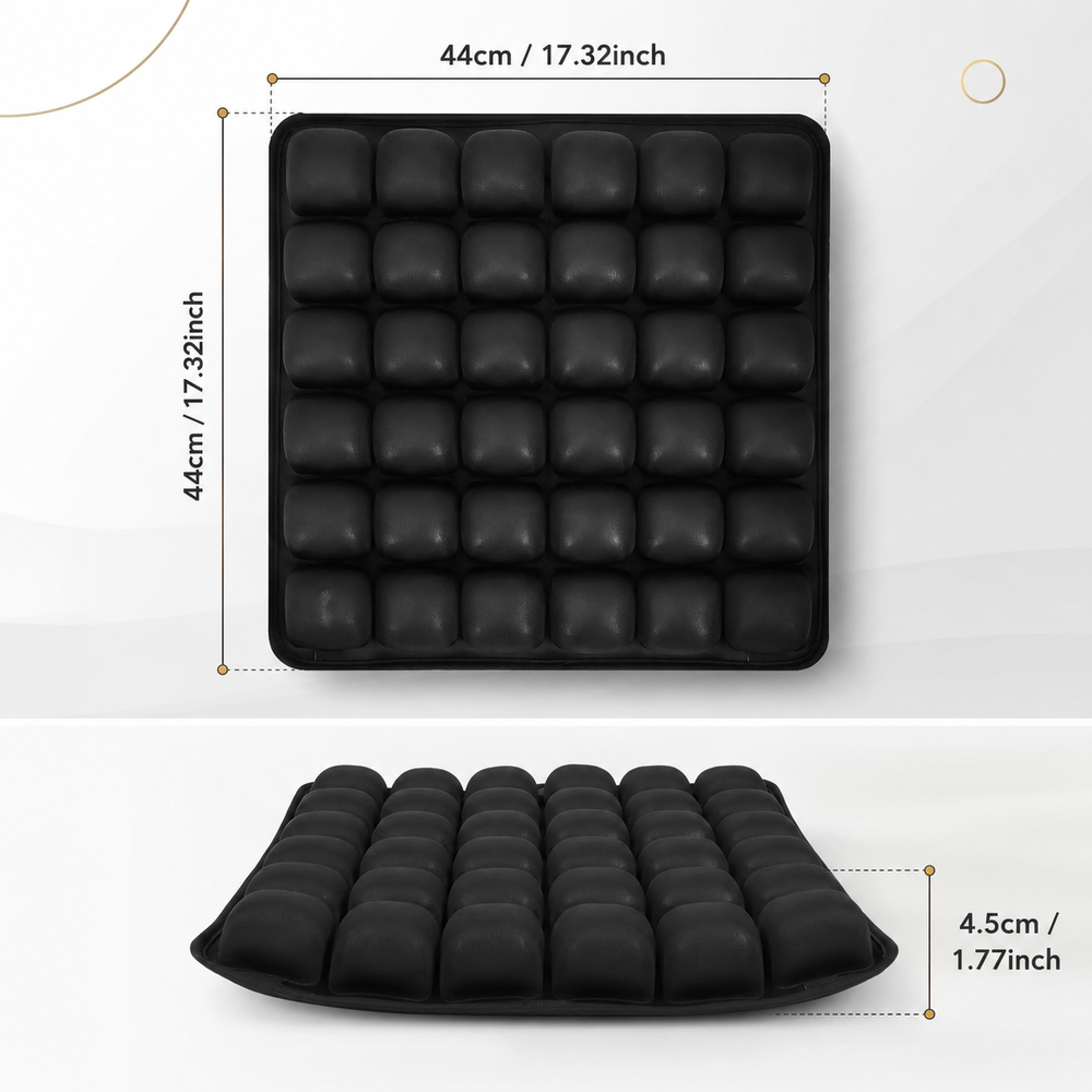 Inflatable Air-Cell Seat Cushion — Hollow Center & 36-Cell Anti-Slip