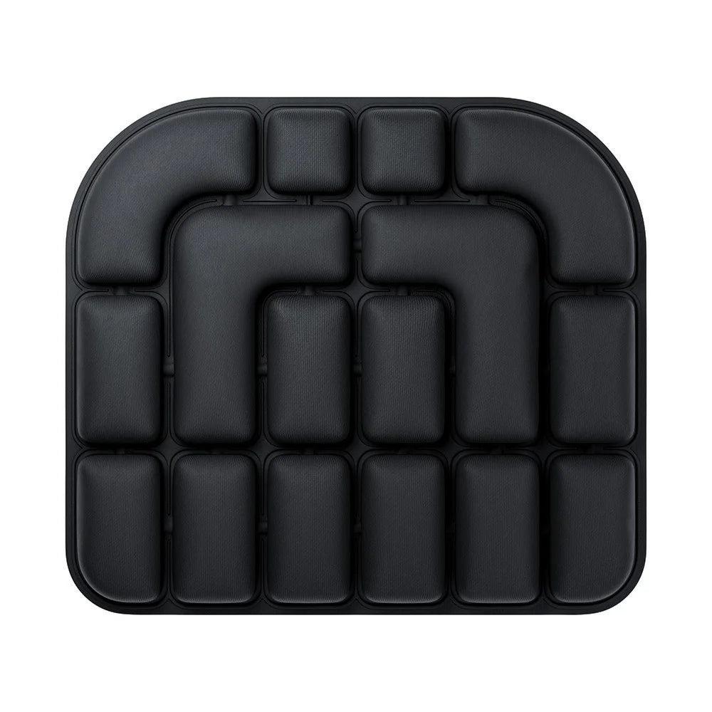 OORiver 3D Pressure Relief Air Cushion in Black — top view of the 3D air-cell structure (46×41 cm)