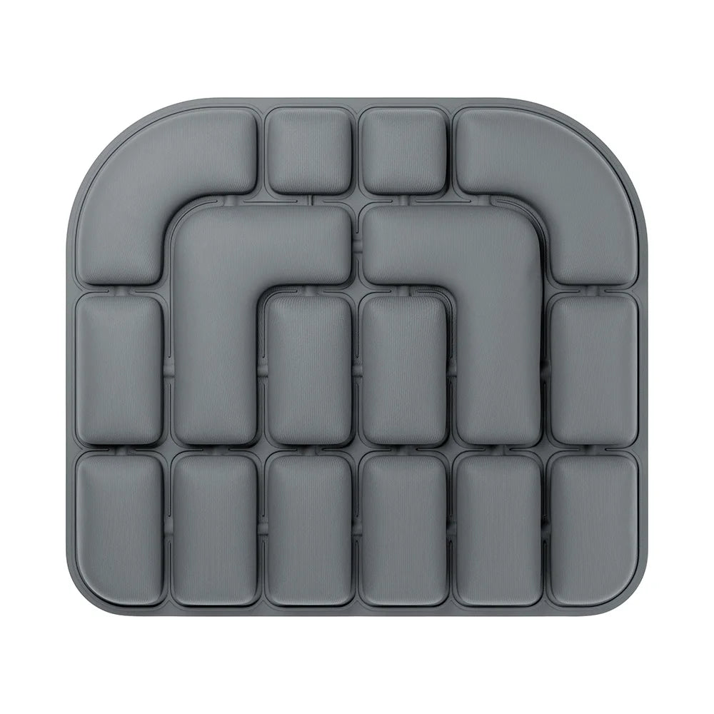 OORiver 3D Pressure Relief Air Cushion in Charcoal — top view of the 3D air-cell structure (46×41 cm)