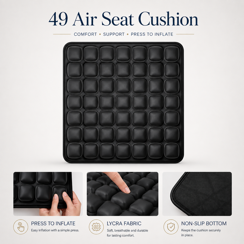 49-Cell Air Seat Cushion — Breathable Pressure Relief