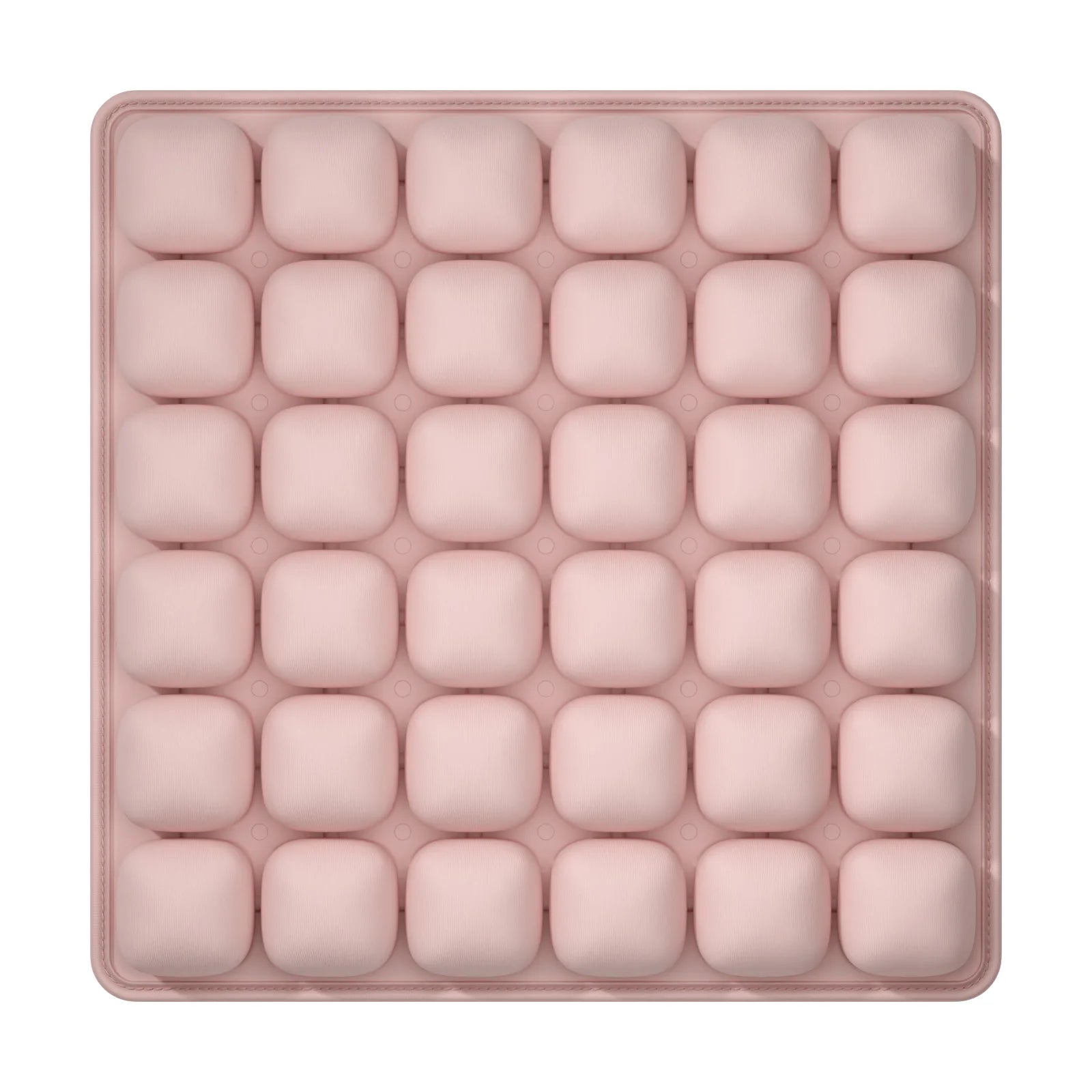 OORiver Adjustable Press-to-Inflate Seat Cushion in Blush — top view of the 36 air-cell grid