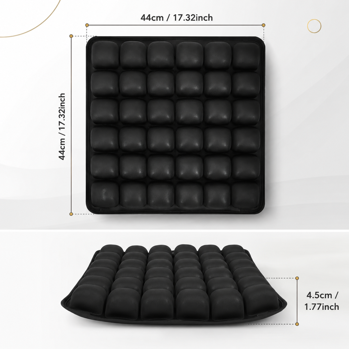 Inflatable Air-Cell Seat Cushion — Hollow Center & 36-Cell Anti-Slip